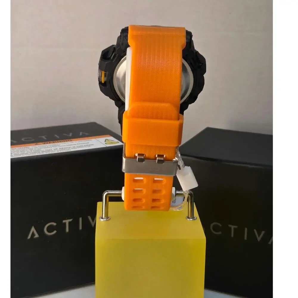Activa X Invicta ACW8020-005 Mens Digital Sport Watch 56mm Orange Black New